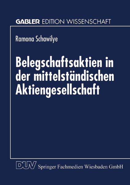 Produktbild: Belegschaftsaktien in der mittelst&auml;ndischen Aktiengesellschaft