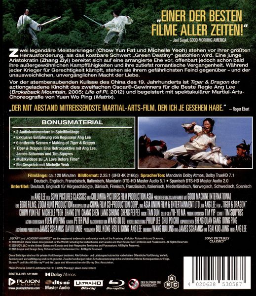 Produktbild: Tiger & Dragon (4K Ultra HD + Blu-ray)