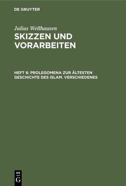 Produktbild: Prolegomena zur &auml;ltesten Geschichte des Islam. Verschiedenes