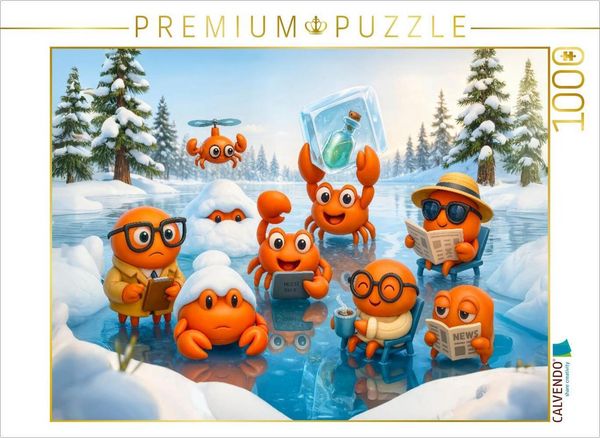 CALVENDO Puzzle Winterabenteuer vieler kleiner geheimer Agentenkrabben | 1000 Teile Lege-Größe 64x48cm Foto-Puzzle für glückliche Stunden
