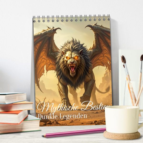 Produktbild: Mythische Bestien &ndash; Dunkle Legenden (Tischkalender 2026 DIN A5 hoch), CALVENDO Monatskalender