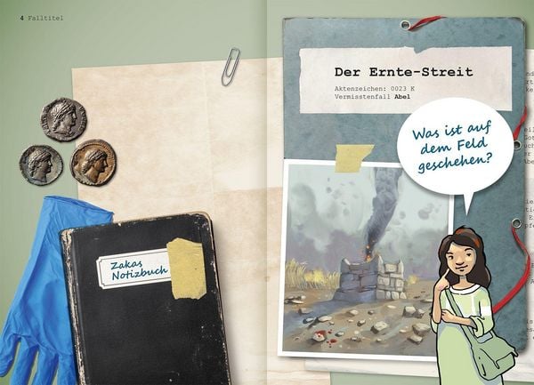 Produktbild: Die 15 spannendsten Kriminalf&auml;lle in der Bibel. Bibelgeschichten f&uuml;r Kinder als Detektivgeschichten zum Mitmachen. Bibelwissen und christliche Werten entdecken. Kinderbuch ab 8 Jahre