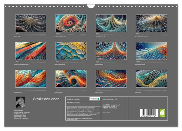 Produktbild: Strukturvisionen (Wandkalender 2026 DIN A3 quer), CALVENDO Monatskalender