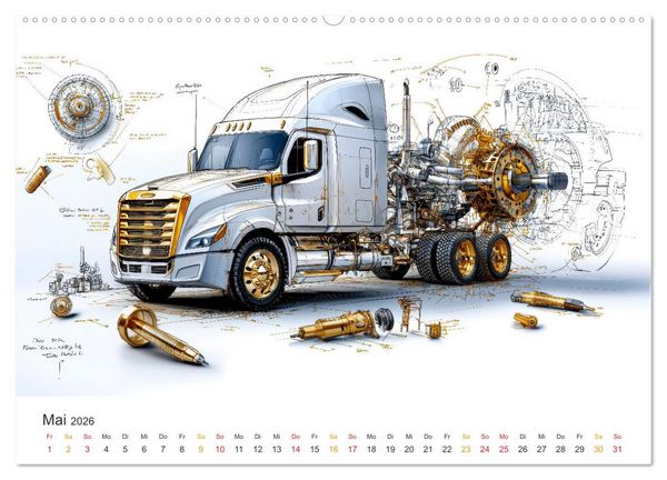 Produktbild: Trucks - Design Studien (hochwertiger Premium Wandkalender 2026 DIN A2 quer), Kunstdruck in Hochglanz