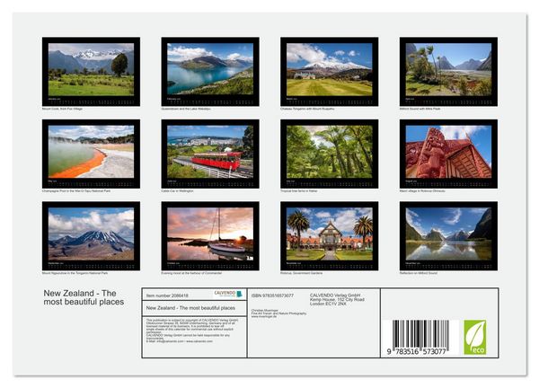 Produktbild: New Zealand - The most beautiful places (Wall Calendar 2026 DIN A4 landscape), CALVENDO 12 Month Wall Calendar
