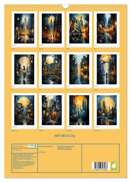 Produktbild: ART DECO City (Wandkalender 2026 DIN A3 hoch), CALVENDO Monatskalender