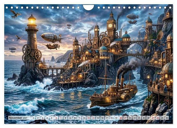 Produktbild: Steampunkwelten - Das Herz der Zeit (Wandkalender 2027 DIN A4 quer), CALVENDO Monatskalender