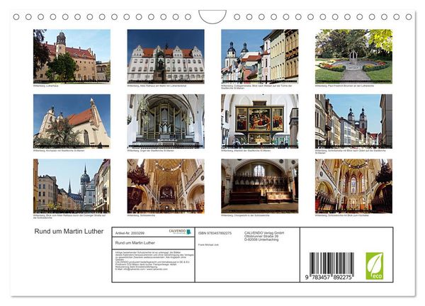 Produktbild: Rund um Martin Luther (Wandkalender 2026 DIN A4 quer), CALVENDO Monatskalender