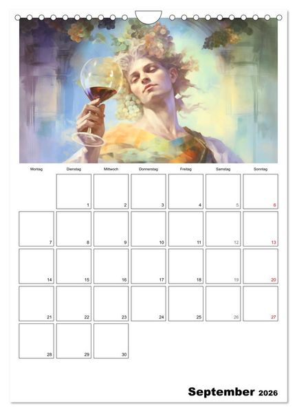 Produktbild: Der g&ouml;ttliche Planer. Aquarelle von antiken griechischen G&ouml;ttern (Wandkalender 2026 DIN A4 hoch), CALVENDO Monatskalender