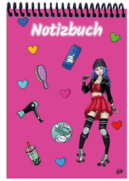 Produktbild: A 5 Notizblock Manga Enora, pink, liniert