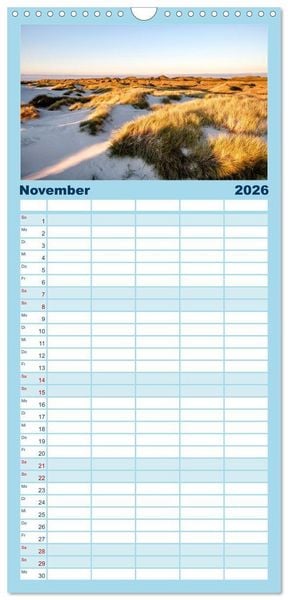 Produktbild: Familienplaner 2026 - Amrum: Natur und Freiheit mit 5 Spalten (Wandkalender, 21 x 45 cm) CALVENDO