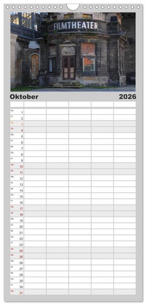 Produktbild: Familienplaner 2026 - Dresdens Neustadt mit 5 Spalten (Wandkalender, 21 x 45 cm) CALVENDO