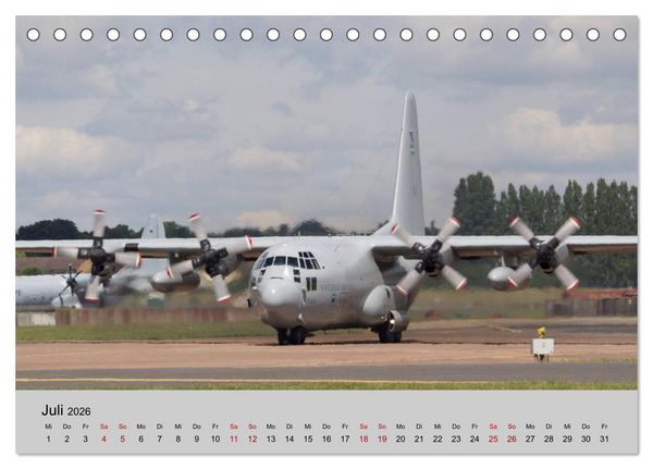 Produktbild: Transportflugzeug C-130 Hercules (Tischkalender 2026 DIN A5 quer), CALVENDO Monatskalender