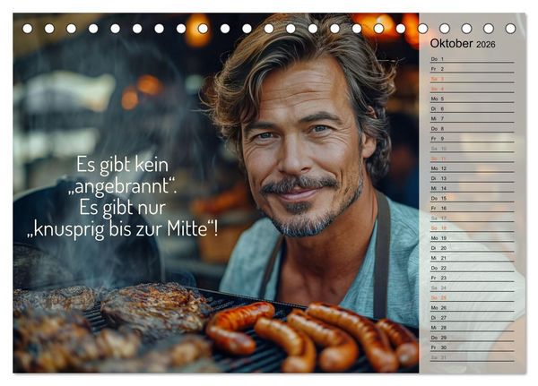 Produktbild: Lieblingshobby Grillen (Tischkalender 2026 DIN A5 quer), CALVENDO Monatskalender