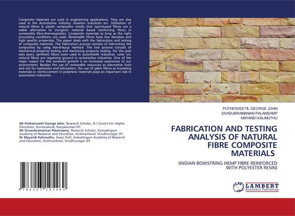 Produktbild: Fabrication and Testing Analysis Of Natural Fibre Composite Materials