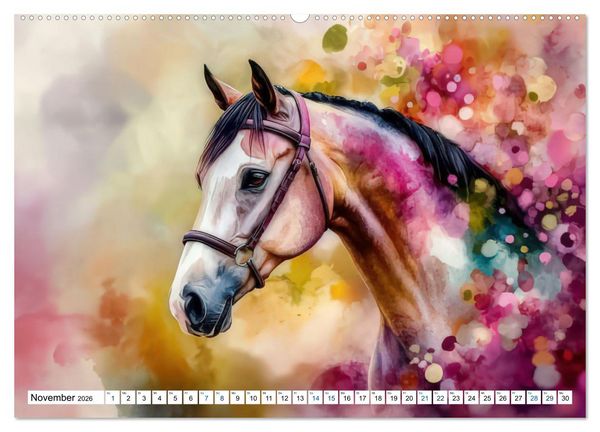 Produktbild: Hufspuren im Bl&uuml;tenmeer (hochwertiger Premium Wandkalender 2026 DIN A2 quer), Kunstdruck in Hochglanz