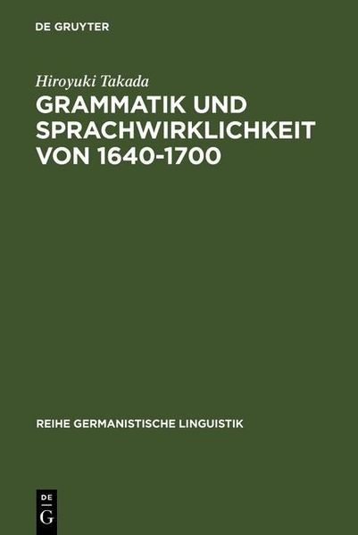 Produktbild: Grammatik und Sprachwirklichkeit von 1640-1700