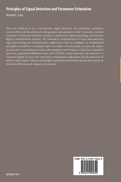 Produktbild: Principles of Signal Detection and Parameter Estimation