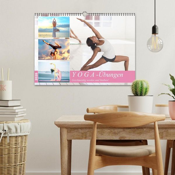 Produktbild: Yoga-&Uuml;bungen. Geschmeidig werden und bleiben! (Wandkalender 2026 DIN A3 quer), CALVENDO Monatskalender