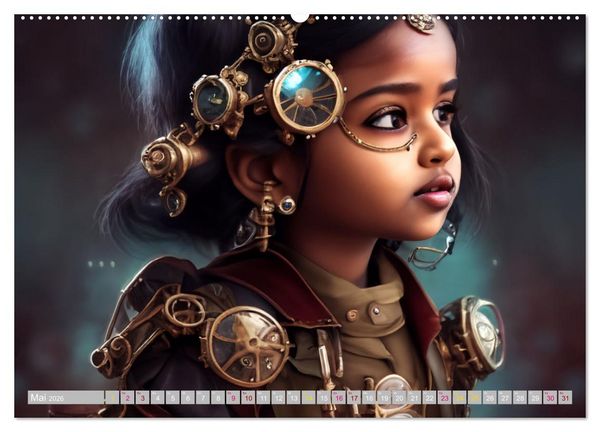 Produktbild: Starke M&auml;dchen - Steampunk Welten (Wandkalender 2026 DIN A2 quer), CALVENDO Monatskalender