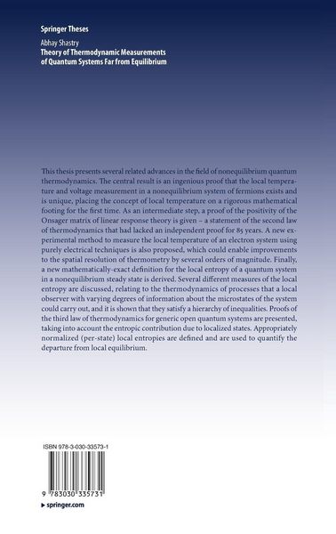 Produktbild: Theory of Thermodynamic Measurements of Quantum Systems Far from Equilibrium