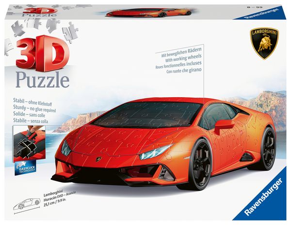 Produktbild: 3D Puzzle 108 Teile - Lamborghini Hurac&aacute;n EVO - Arancio