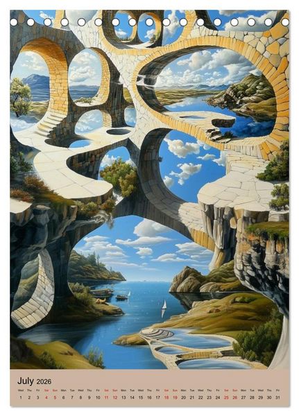 Produktbild: Dali meets Technology (Desk Calendar 2026 DIN A5 portrait), CALVENDO 12 Month DeskCalendar
