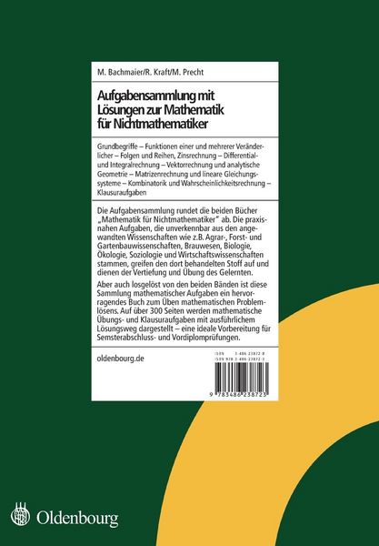 Produktbild: Aufgabensammlung mit L&ouml;sungen zur Mathematik f&uuml;r Nichtmathematiker