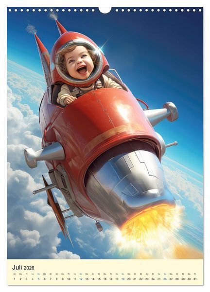 Produktbild: Raketenbabies - Humoristische KI-Bilder (Wandkalender 2026 DIN A3 hoch), CALVENDO Monatskalender
