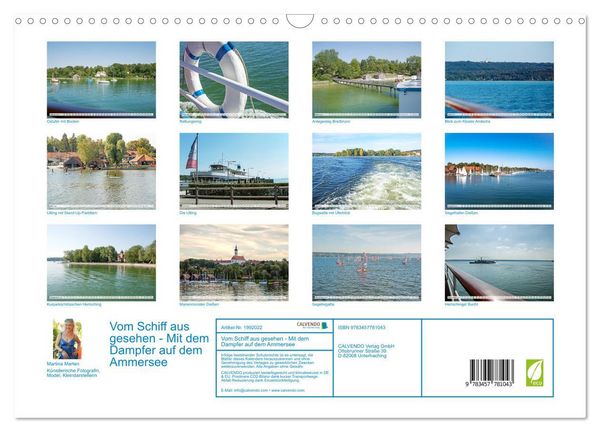 Produktbild: Vom Schiff aus gesehen - Mit dem Dampfer auf dem Ammersee (Wandkalender 2026 DIN A3 quer), CALVENDO Monatskalender