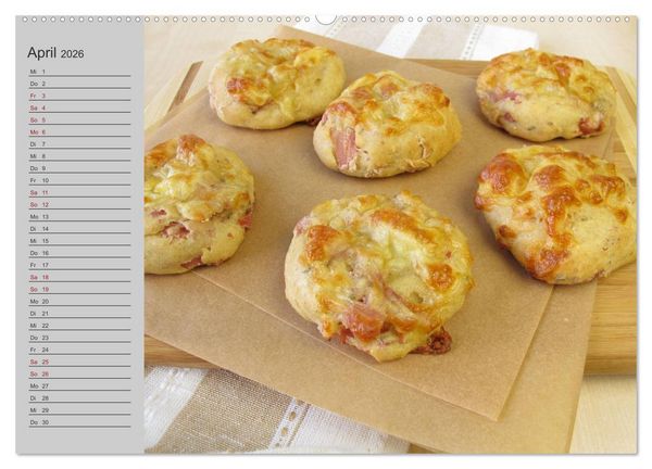 Produktbild: Frisch gebackene Brote und Br&ouml;tchen (hochwertiger Premium Wandkalender 2026 DIN A2 quer), Kunstdruck in Hochglanz