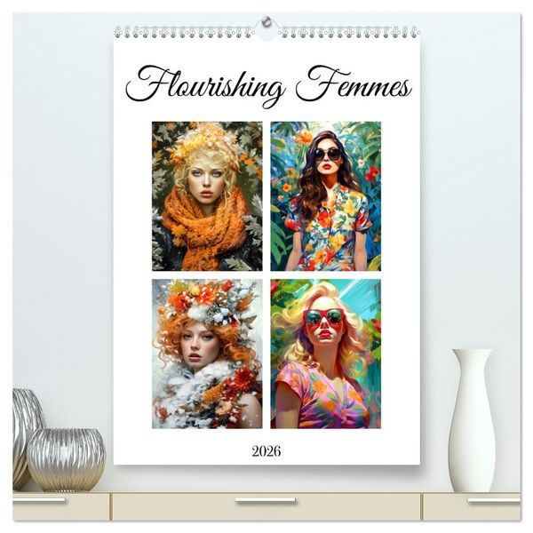 Flourishing Femmes (High Quality Premium Wall Calendar 2026 DIN A2 portrait),CALVENDO 12 Month Wall Calendar