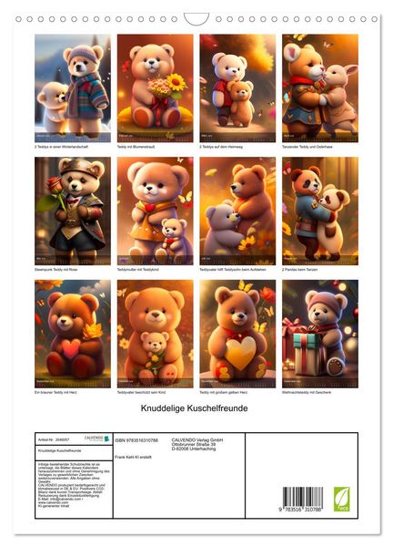 Produktbild: Knuddelige Kuschelfreunde (Wandkalender 2026 DIN A3 hoch), CALVENDO Monatskalender