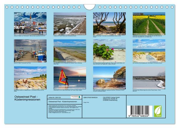 Produktbild: Ostseeinsel Poel - K&uuml;stenimpressionen (Wandkalender 2026 DIN A4 quer), CALVENDO Monatskalender