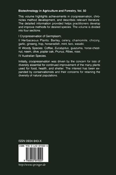 Produktbild: Cryopreservation of Plant Germplasm II