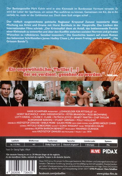 Lohngelder für Pittsville / Spannender Kriminalfilm mit Starbestzung nach einem Roman von James Hadley Chase (Pidax Film-Klassiker)