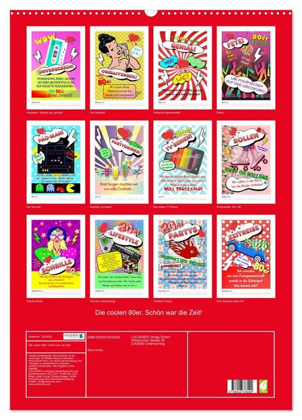 Produktbild: Die coolen 80er. Sch&ouml;n war die Zeit! (Wandkalender 2026 DIN A2 hoch), CALVENDO Monatskalender