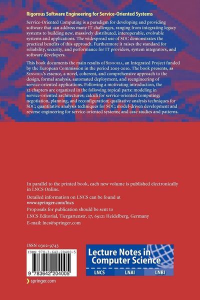 Produktbild: Rigorous Software Engineering for Service-Oriented Systems