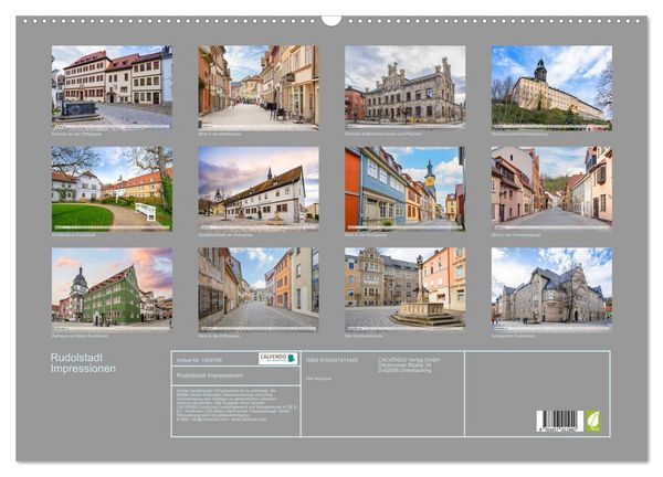 Produktbild: Rudolstadt Impressionen (Wandkalender 2026 DIN A2 quer), CALVENDO Monatskalender