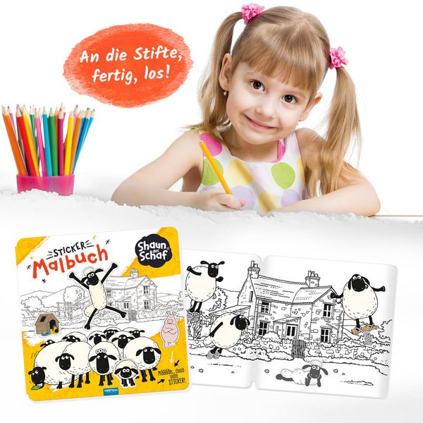 Produktbild: Tr&ouml;tsch Shaun das Schaf Stickermalbuch Malbuch mit Stickern