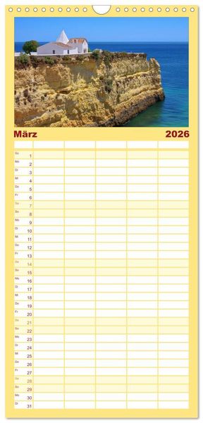 Produktbild: Familienplaner 2026 - Portugal mit 5 Spalten (Wandkalender, 21 x 45 cm) CALVENDO