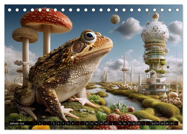 Produktbild: Toadtopia. Fantastische Kr&ouml;tenwelten (Tischkalender 2026 DIN A5 quer), CALVENDO Monatskalender