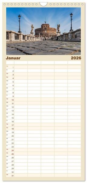Produktbild: Familienplaner 2026 - Rom-Italien mit 5 Spalten (Wandkalender, 21 x 45 cm) CALVENDO