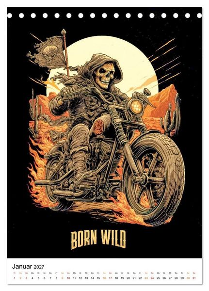 Produktbild: Phantom Bikers - Born Wild (Tischkalender 2027 DIN A5 hoch), CALVENDO Monatskalender
