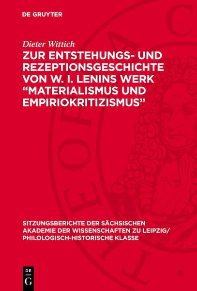 Produktbild: Zur Entstehungs- und Rezeptionsgeschichte von W. I. Lenins Werk "Materialismus und Empiriokritizismus"