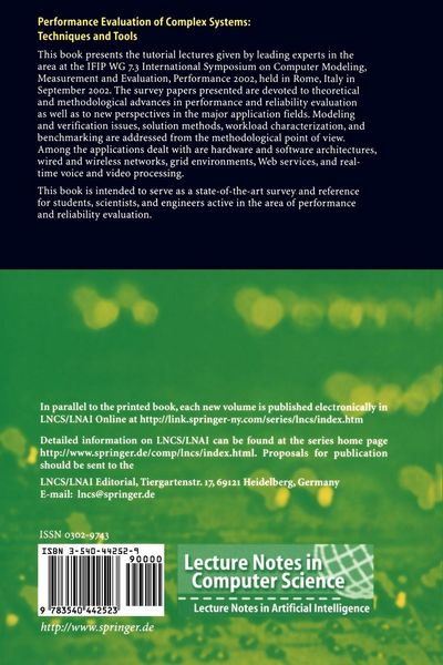 Produktbild: Performance Evaluation of Complex Systems: Techniques and Tools