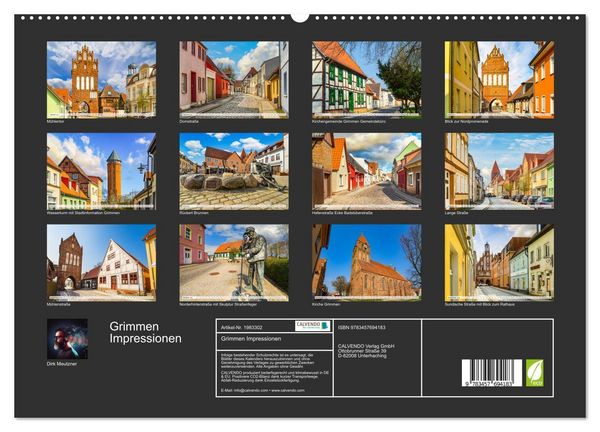 Produktbild: Grimmen Impressionen (hochwertiger Premium Wandkalender 2026 DIN A2 quer), Kunstdruck in Hochglanz