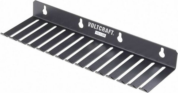 Produktbild: VOLTCRAFT ML-1 OR Messleitungshalter ML-1 OR 14 Aussparungen (73 x 5,3 mm) (L x B x H) 280 x 85 x 32 mm Schwarz