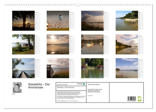 Produktbild: Seest&auml;rke - Der Ammersee (Wandkalender 2026 DIN A2 quer), CALVENDO Monatskalender