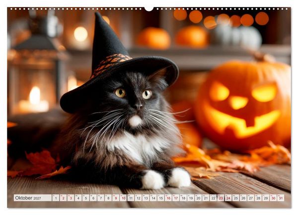 Produktbild: Katzen - Jeder Moment ein Abenteuer (hochwertiger Premium Wandkalender 2027 DIN A2 quer), Kunstdruck in Hochglanz